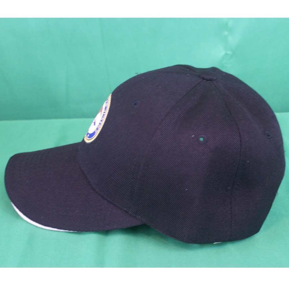 Department of Justice DOJ Seal Baseball Cap Black Adjustable Hat White Trim - Picture 6 of 8